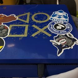 Blue Slim Ps4 + Controller