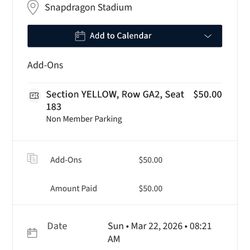 Snap Dragon Parking 3/22/26 Only