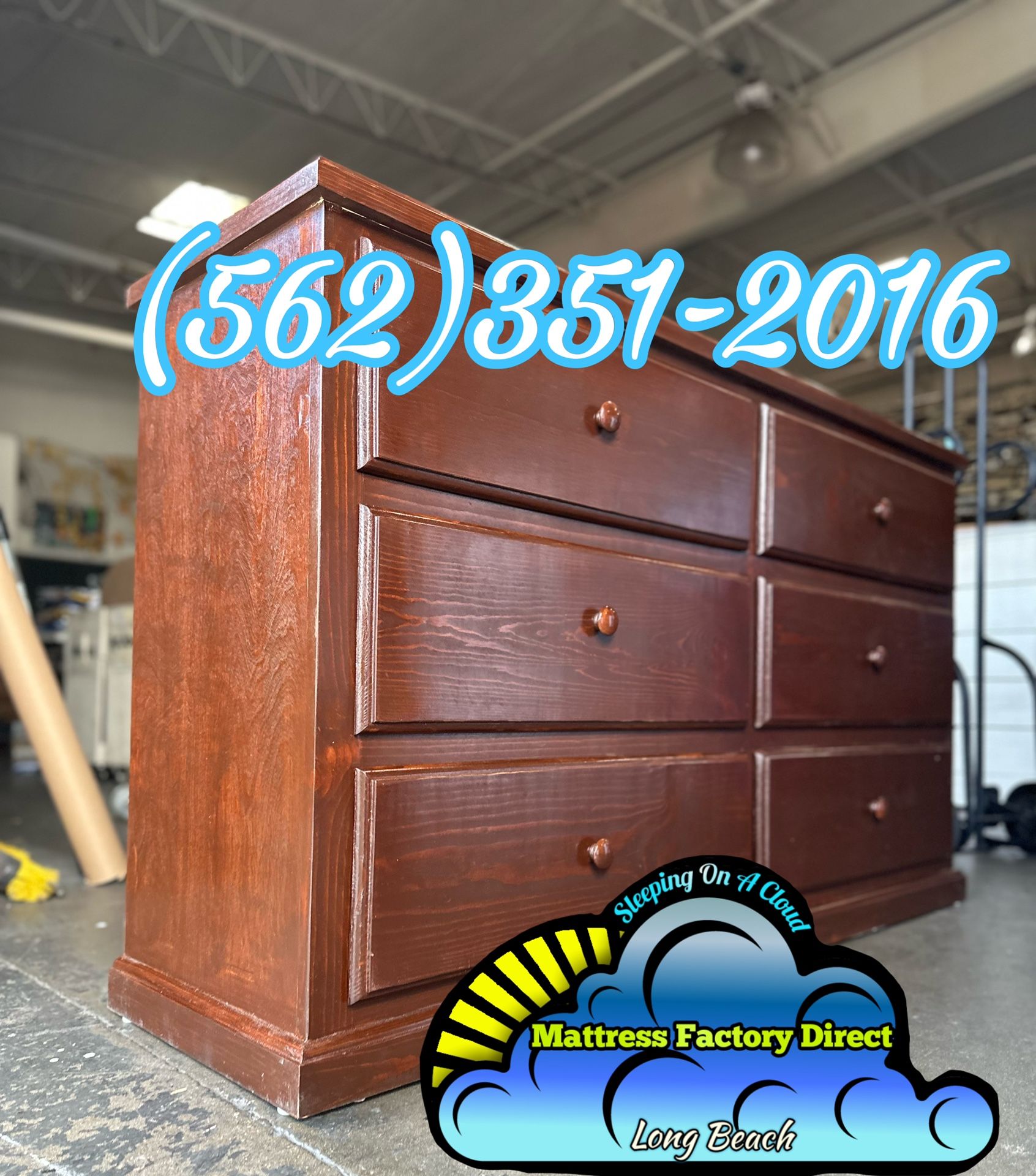 Brown Six Drawer Pinewood Chest Cajonera Comoda Nueva Dresser