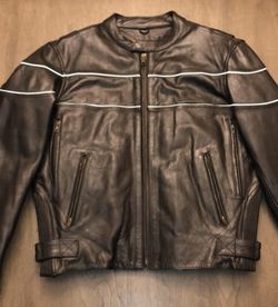 Leather Motorcycle Jacket, Brand New !! (Size M)