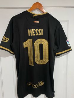 Messi Barcelona barca jersey gold soccer