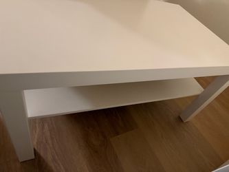 White Modern Coffee Table with Storage Shelf