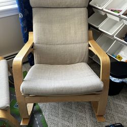 IKEA Poang Chair & Ottoman