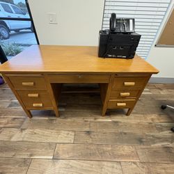 Vintage Oak Teachers Desk 