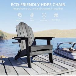 HDPS Adirondack Chair Gray and Black,set of 2