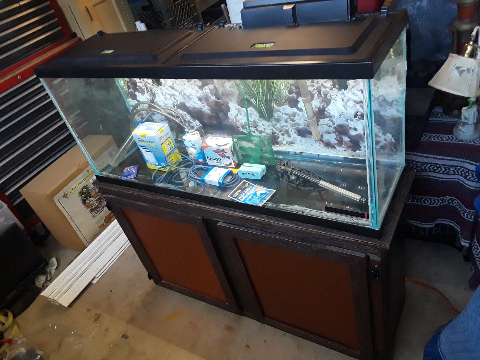 Fish aquarium with stand