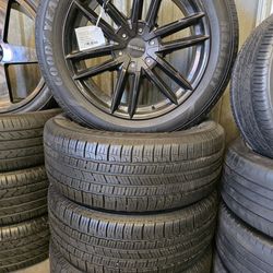 20inch raceline black 6×132  6×120 used wheels and Goodyear tire for sale