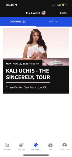 Kali Uchis Ticket (1) Chase Center August 18th.