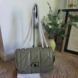Coach pillow Madison 26 In Rare Color “Army Green” Olive,