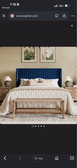Blue Velvet queen sized bed frame