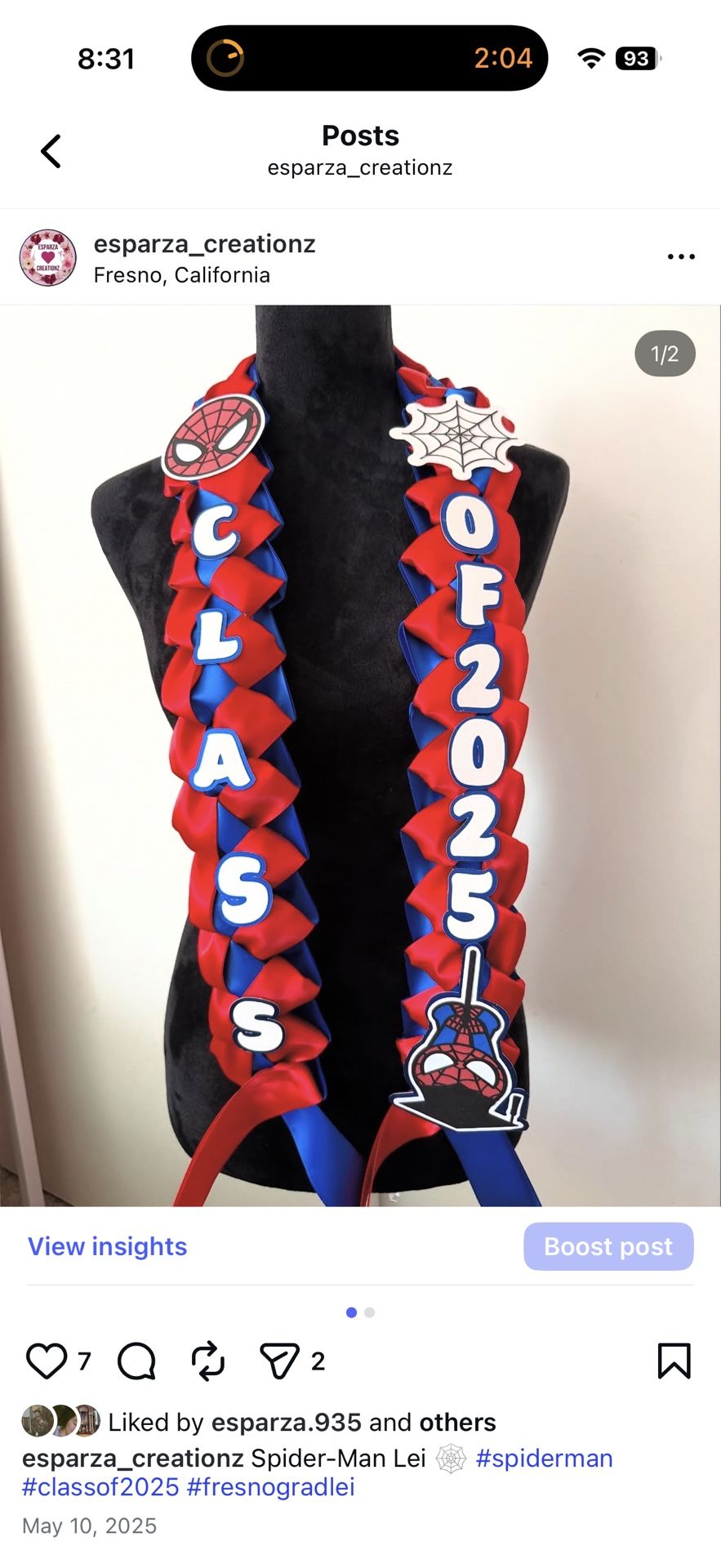 Spiderman lei