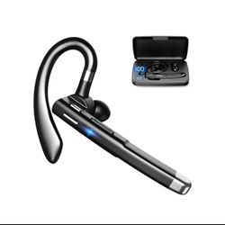 Bluetooth Wireless Earpiece for Cellphone, Bluetooth 5.1 Headset Wireless Headphone with Charging Case,Built-in Dual Mic NoiseCancelling, Microphone f