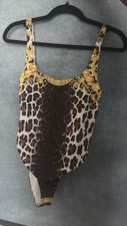 Versace Leopard Print Baroque One-Piece Swimsuit SIZE 2/S
