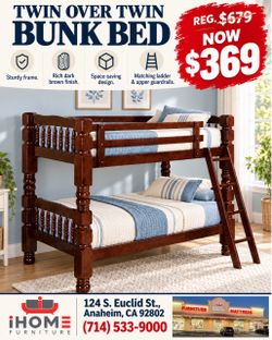 Twin/ twin bunk bed