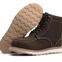 Size 14 Mens WorkBoots Moc Toe Handmade Brown