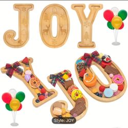 🔥🔥 Brand New Bamboo Letter Serving Trays — JOY / BOO Only $15 🎉 🔥🔥