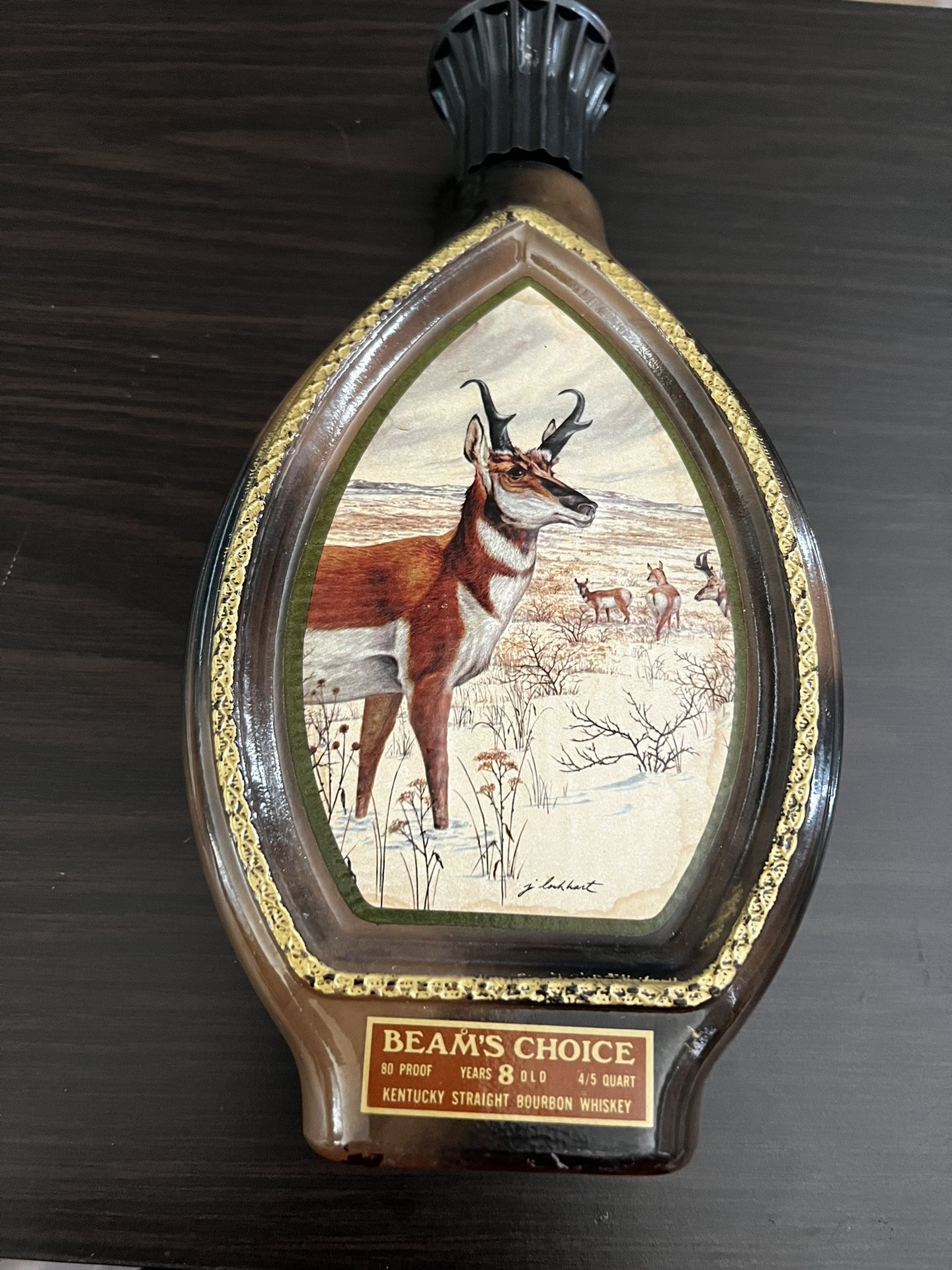 1976 JIM BEAM'S CHOICE KENTUCKY BOURBON EMPTY BOTTLE -Pronghorn Antelope 