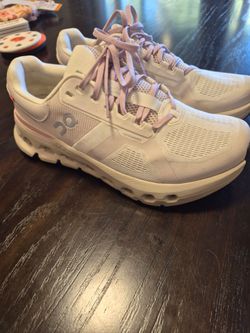 On Running Sneakers White Pink Lace-Up