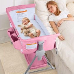 Pink Baby Bassinet Bedside