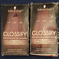 Schwarzkopf Glossify Color Gloss Mahogany Brown  Hair Color New in Box Lot Of 2