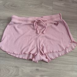 Roxy Pink Waffle Knit Lounge Shorts Size M