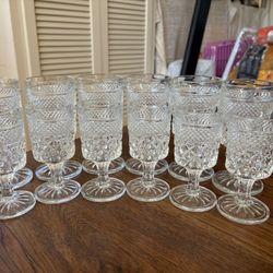 Vintage Anchor Hocking Wexford Wine Water Cocktail Goblet Glasses-Set of 12