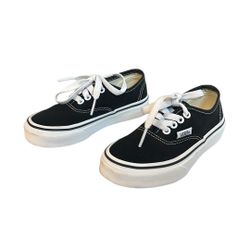 Vans Black Authentic Unisex Kids Shoes, Size 10.5