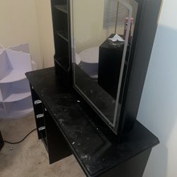 5 Drawer Vanity With Sliding Mirror 