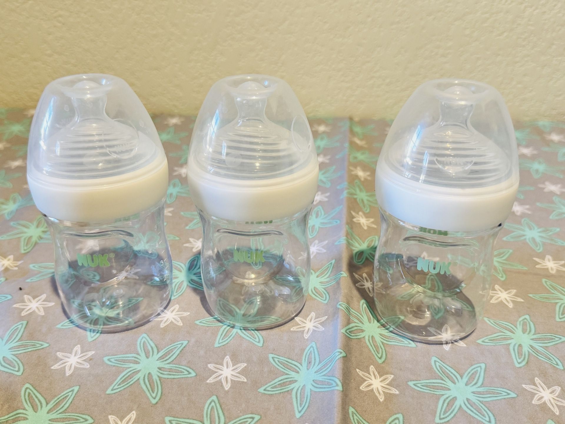 NUK Simply Natural Bottle with SafeTemp, 5 oz, 3 Pack, 0+ Months, Unisex, Clear