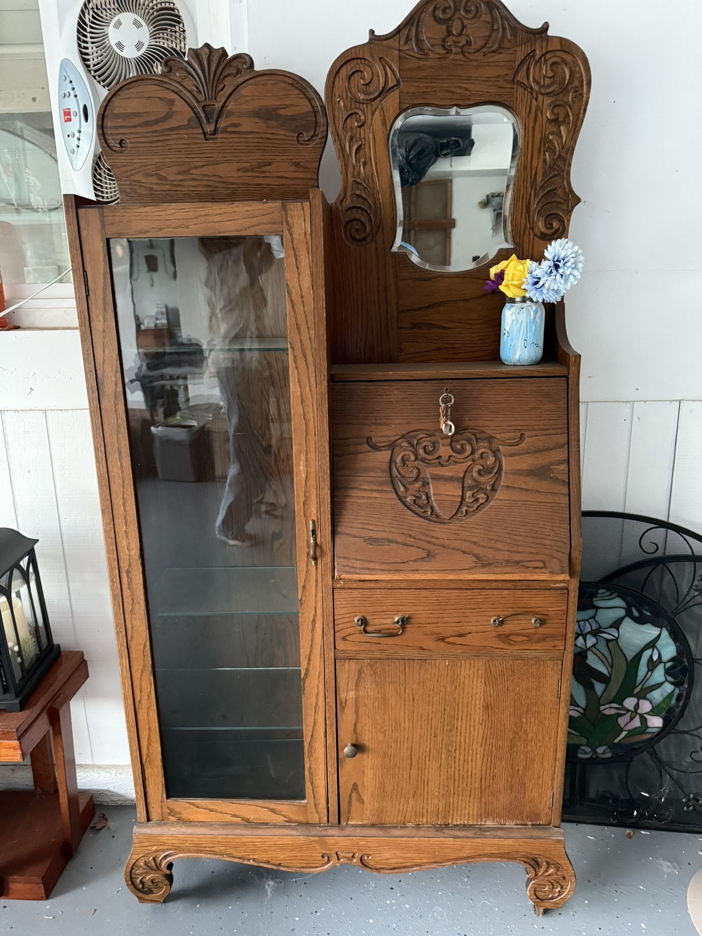 Antique Secretary Drop Down Desk