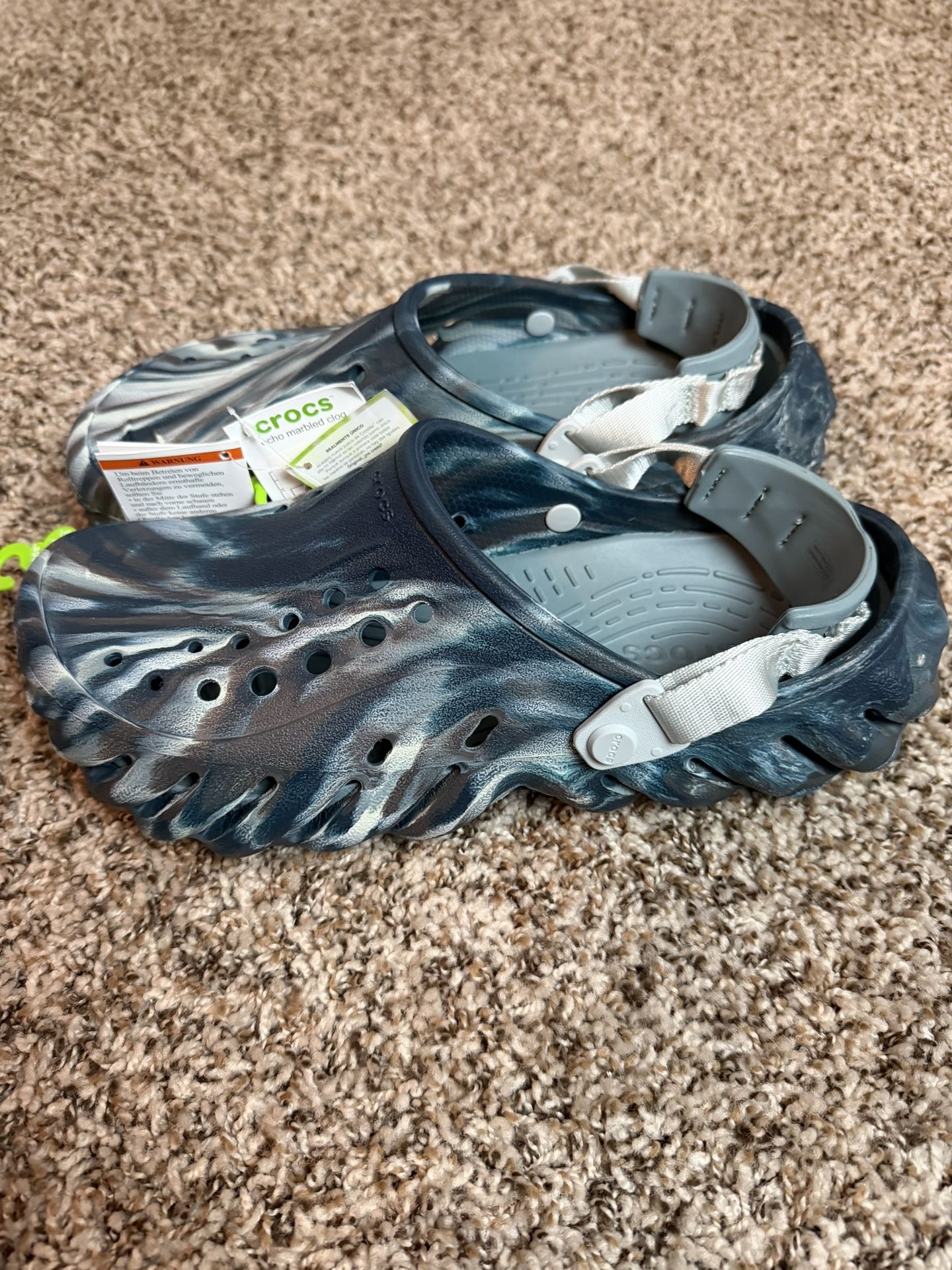 Crocs Echo Marbled Clog Black Sand / Multi Slip On Casual 208454 0LE Men’s US10