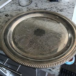 Vintage Silver Plated Serving Tray, Must Have!