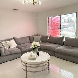 Luxury 9-Piece Modular Sectional – Modern Grey – Like New