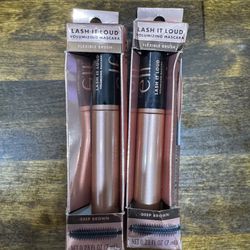 e.l.f. Lash It Loud Mascara, Volumizing Formula, Deep Brown, 2ct