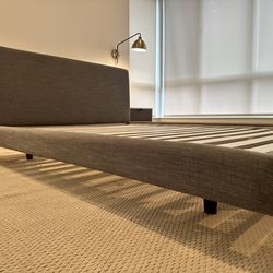 Article Tessu Queen Upholstered Bed Frame - Glaze Gray
