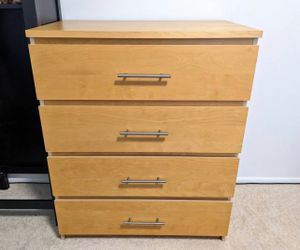IKEA Dresser With Top Glass 4 Jumbo Drawers