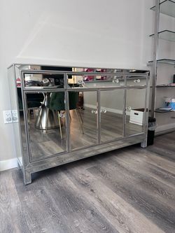 Mirrored Sideboard Cabinet with Drawers
