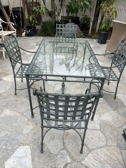Patio Iron Glass Table