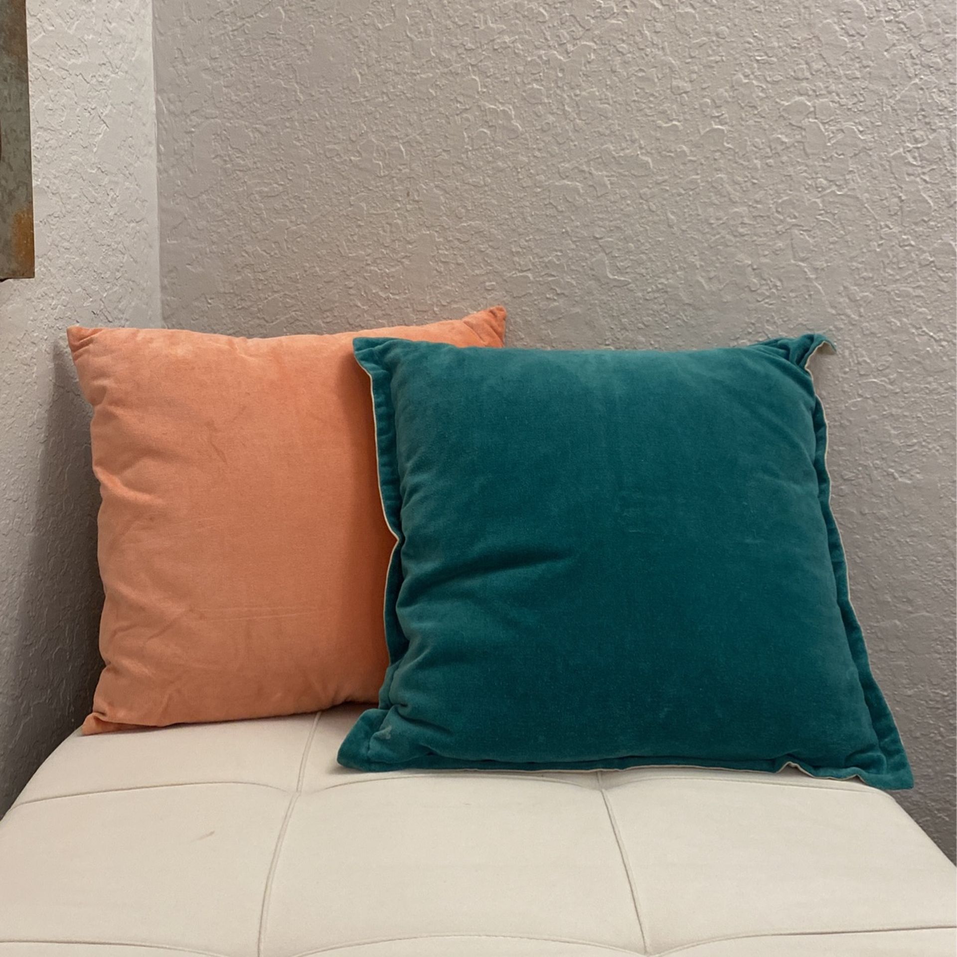 Set Of Two Mix And Match Gorgeous Velvety Looking Accent Pillows