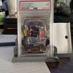 2022 playbook Nico Collins signature Gold numbered to 99 mint nine