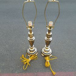 Two Matching Brass Lamps