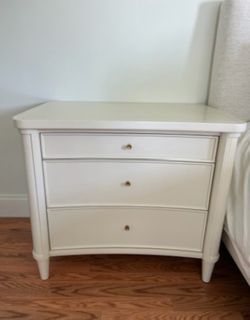 Arhaus Henley Nightstands White with Brass Hardware