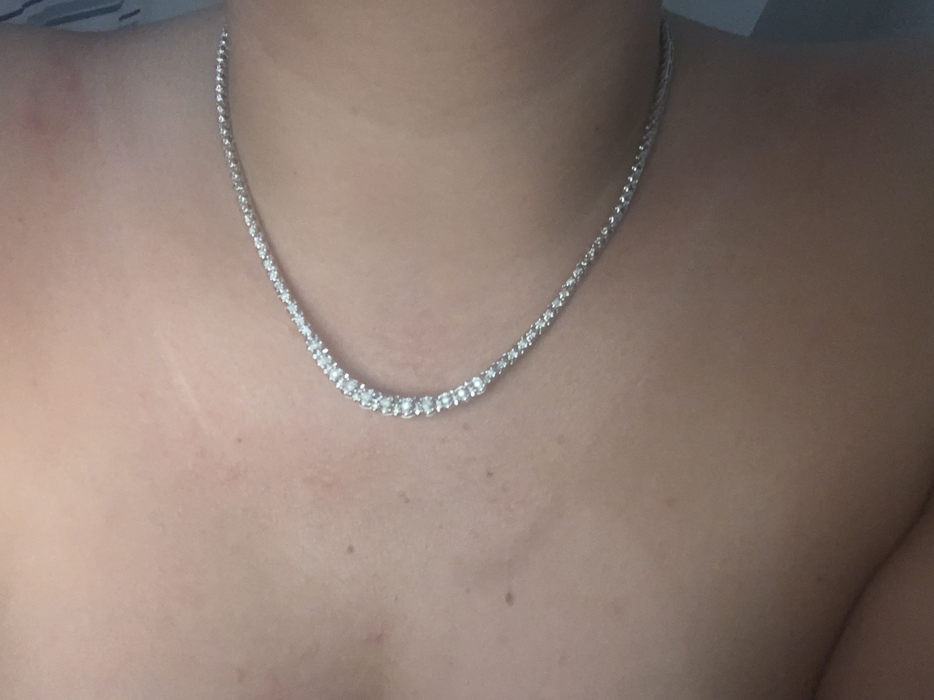 Collar De Diamantes Plata