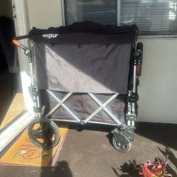 Wagon Stroller, Black, Works Well