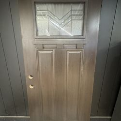 36” x 80” 3 Panel Walnut Steel Exterior Door Lite w/ Dentil Shelf Slab RH Hinged