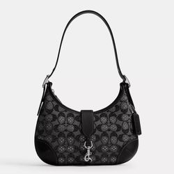 Coach Hamptons Hobo Bag In Crystal Signature Jacquard 