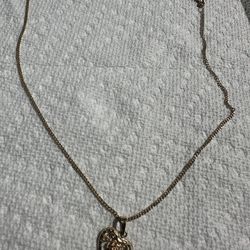 18kt Gold Necklace with 10kt gold charm