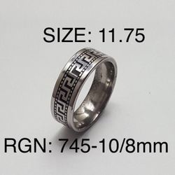 Stainless Steel Ring Band For Men & Women: Size-11.75/RGN-745-10