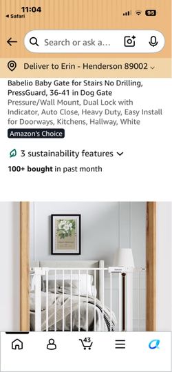 Babelio Baby Gate for Stairs No Drilling