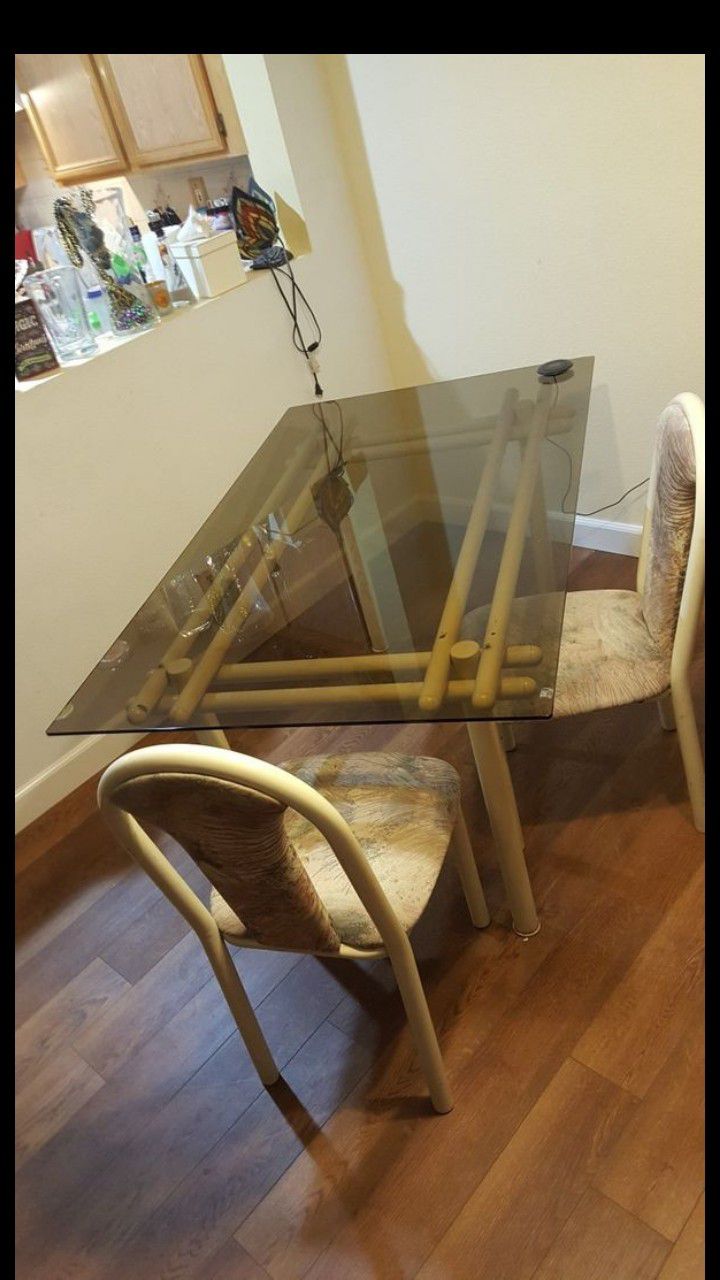 Glass Dining Table and 4 Chairs
